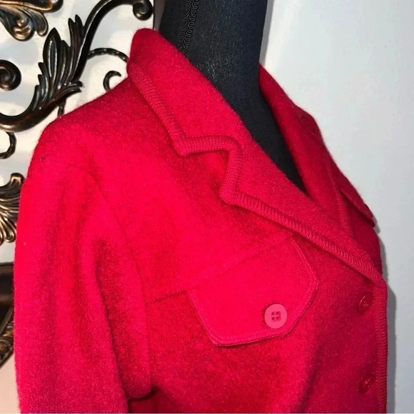 Eminent by Lisa Women’s Red 100% Boiled Wool Jacket Coat Size: Medium - Picture 2 of 9